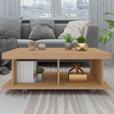 Imagem de Mesa de Centro Dunas 2 Nichos Carvalho - Pnr Móveis, Marrom, Moderno