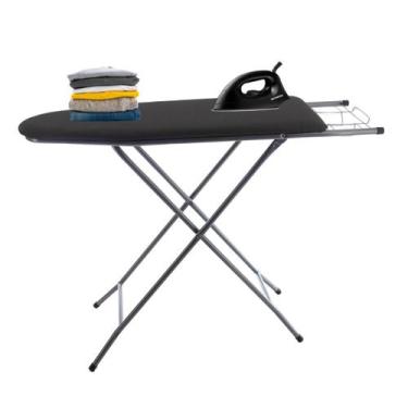 Imagem de Tábua De Passar Roupas Em Aço Reforçado Com Porta Ferro Tecido Metaliz