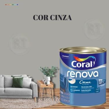 Imagem de Tinta Parede Cinza Renova Acrílica Fosca 800ml - Coral, CINZA