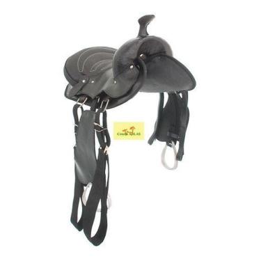 Imagem de Sela Americana Em Couro Preta Simples Americana 16 Polegadas - Couros 