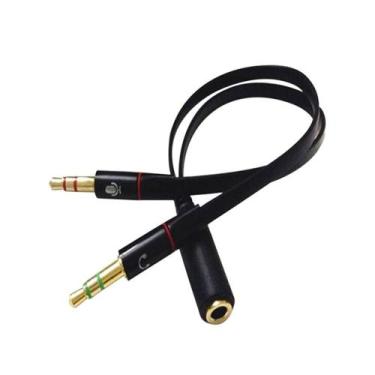 Imagem de Cabo Adaptador P3(p2 Combo)p/ Fone E Microfone Headset 20cm - PONTO DO