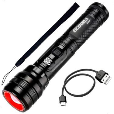 Imagem de Lanterna Tática Led Recarregável W100 Super Potente Zoom Luz Forte Res