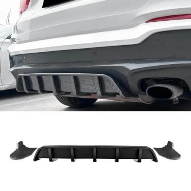Imagem de Spoiler de para-choque traseiro de carro difusor labial modificação peça compatível com X4 F26 M Sport 2014-2018 capa de proteção de para-choque acessórios para carro (aparência de carbono)