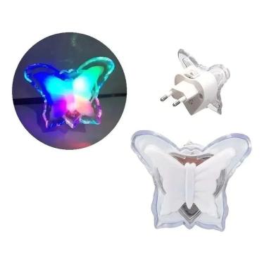 Imagem de 2X Abajur De Tomada Parede Luminária Borboleta Infantil 2020