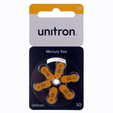 Imagem de 60 Baterias/Pilhas para Aparelho Auditivo UNITRON - tamanho 10 (SELO AMARELO)