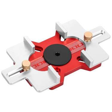 Imagem de Gabarito de dobradiça de porta de liga de alumínio, 2 em 1 localizador de abertura de orifício para marcenaria, dobradiça de portas de madeira ajustável, guia de orifício de dobradiça, gabarito de