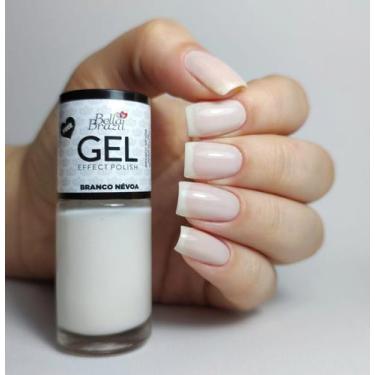 Imagem de Esmalte Efeito Gel Branco Névoa Bella Brazil 9ml  Brilho e Longa Duraç
