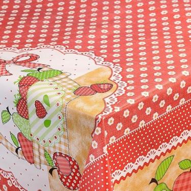 Imagem de Toalha De Mesa Plastica Termica Impermeavel Para Lugares Protecao E Decoracao(Maças,10 cadeiras 3,20x1,40)