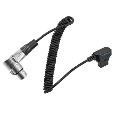 Imagem de KONDOR BLUE | D-Tap to 4 Pin XLR Female Right Angle Adapter Power Coiled Cable | for Blackmagic URSA Mini Pro, Sony Venice F5 F55, Panasonic Varicam, TV Logic Field Monitor, & More | Black