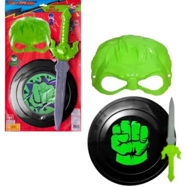 Imagem de Kit Infantil Acessórios Fantasia Escudo E Máscara Super Heróis Meninos