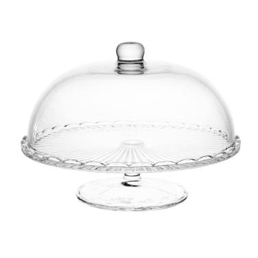 Imagem de Prato Para Bolo Com Pe De Vidro E Tampa Bangkok 29Cm X 21Cm