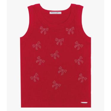 Imagem de Regata Básica Infantil Feminina Trick Nick Vermelho, 10, Vermelho