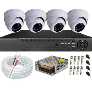 Imagem de Kit Cftv 4 Câmeras Infravermelho Segurança 2mp 20m Dvr Full Hd 4 Ch - 