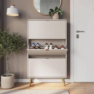 Imagem de Sapateira 3 Portas Basculantes Curve Bege Dunas