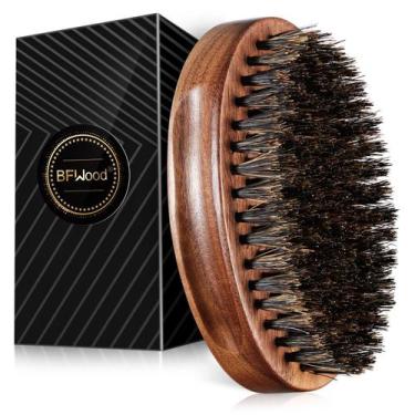 Imagem de Escova de barba BFWood Boar Bristle Black Wood Walnut Military Style