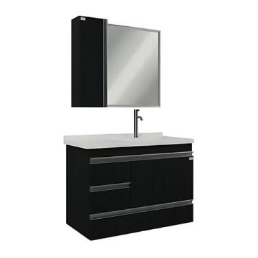 Imagem de Conjunto Gabinete de Banheiro Mdf Monza com Cuba e Espelho - Rainha do