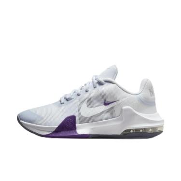 Imagem de Nike Tênis de basquete feminino Air Max Impact 4 (FV1699-010, cinza futebol) Barely Grape/Platinum Violet/Branco, tamanho 44