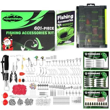 Imagem de Kit de acessórios de equipamento de pesca de 6011 peças, [2025 NOVO] Caixa de equipamentos com alicate, alças de lábio de peixe, bandejas de armazenamento, ganchos, pesos, cabeças de gabarito