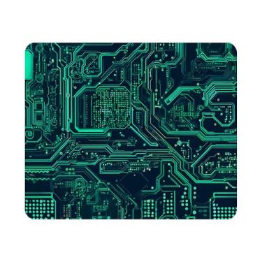 Imagem de Nicokee Mouse Pad Placa de Circuito para Jogos com Tecnologia Eletrônica de Hardware de Computador Placa Mãe Digital Chip Tecnologia Ciência Integrada Antiderrapante Mouse Pad para Computadores, Laptop 24,5 cm x 20,9 cm