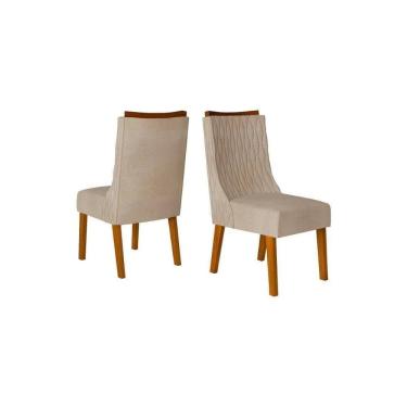 Imagem de Cadeira Sala De Jantar Jade Kit 2 Un Freijó-linho Saara - Dj Móveis