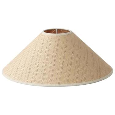 Imagem de lamp shades Grande abajur vintage de vime, luminária de cabeceira, luminária pendente, mesa, piso, capa de decoração para casa de família(Beige,Diameter40cm)