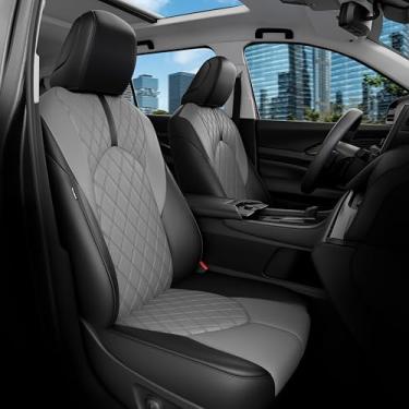 Imagem de FEINEPRO Conjunto completo de capas de assento Grand Highlander, ajuste personalizado 1:1 para Grand Highlander 2024 2025 8 lugares, 2ª fileira 40/60 protetores de assento de couro divididos
