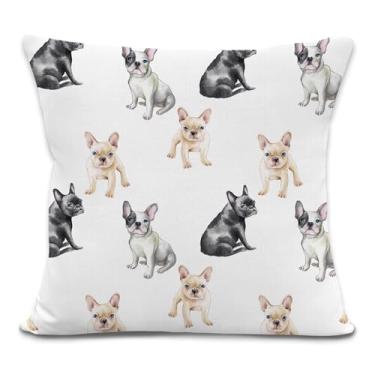 Imagem de Yorhifa Capas de almofada de buldogue francês 45,7 x 45,7 cm, presentes para donos de cães, presentes para amantes de buldogue francês, capas de almofada para sofá, decoração de quarto de casa