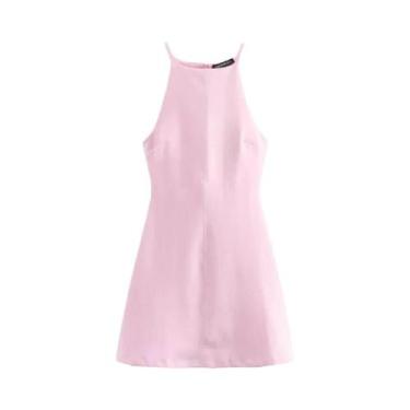 Imagem de Vestido Sexy Sem Mangas Em A-Line Com Alças, Tecido Tricotado Flexível