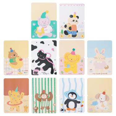 Imagem de CSH 30 cartões de felicitações de animais fofos de desenhos animados a granel em 10 designs exclusivos e 3 peças de cada tipo, vem com 30 envelopes coloridos, cartões em branco sortidos (9 x 14 cm