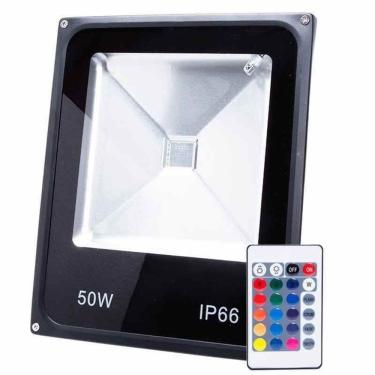 Imagem de Refletor Led 50w Bivolt Rgb Ip66 Xl Power Com Controle