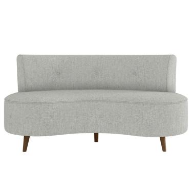 Imagem de Sofá Living 2 Lugares 135cm Pés Palito Estrutura Em Madeira Aang Linho Cinza G33 - Gran Belo