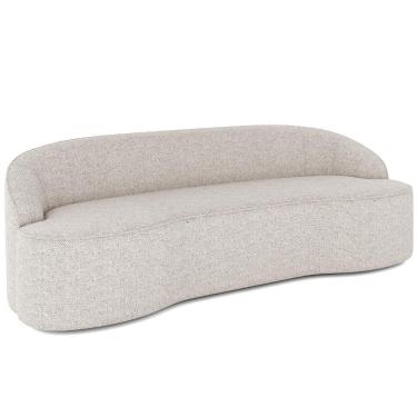 Imagem de Sofá 3 Lugares Curvo Sala De Estar Living Lótus D02 Linho Cru 180 Cm D-461