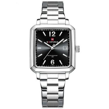 Imagem de Relógio Masculino Design Quadrado Casual Esportivo De Quartzo Impermeavel Prata