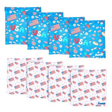 Imagem de Franklin Sports Bolsas Cornhole com tema americano tamanho oficial - (8) bolsas de lona premium resistentes de 15 cm com costura dupla - Inclui estojo de transporte