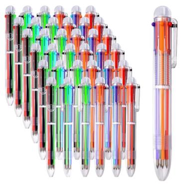 Imagem de Daemson 30 canetas esferográficas multicoloridas 6 em 1 de 0,5 mm, retráteis, 6 cores, pacote a granel para escola, escritório, sala de aula, lembrancinhas de festa