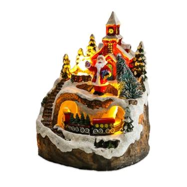 Imagem de ZJchao Caixa de Música de Natal Caixa de Trem Rotativa para a Decoração da Casa de Férias Aplicável Ao Ambiente de Escritório de Decoração de Natal (Estilo idoso)