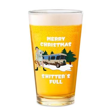 Imagem de Cousin Eddie Christmas Vacation Merch Gifts, copo de cerveja engraçado para homens e mulheres, copos de vidro de 473 ml, presentes de elefante branco para pai marido e filho - Merry Christmas Shitters
