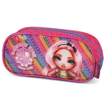 Imagem de Estojo Infantil Escolar Rainbow High Luxcel, Pink