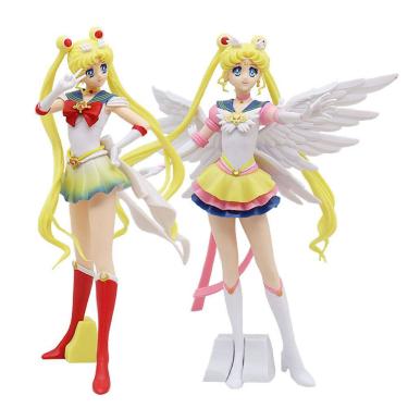 Imagem de Coleção Figure Toy Sailor Moon Anime, 2 peças de PVC de 23 cm