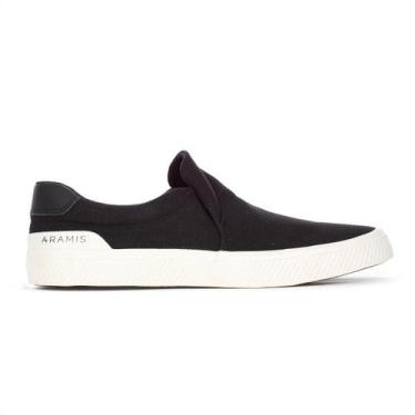 Imagem de Tênis Aramis Daily Slip Canvas Preto e Off White - Masculino, 44, Pret