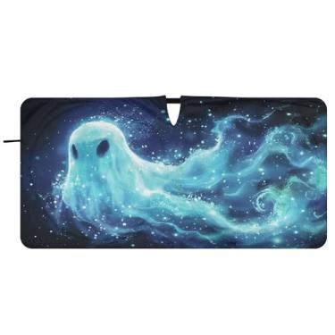 Imagem de CEBUGI Para-brisa de carro dobrável sombra de sol fantasmas persianas de janela de carro guarda-chuva para-brisa frontal para-sol para acessórios de carro legal bloqueador solar refletivo de carro, M