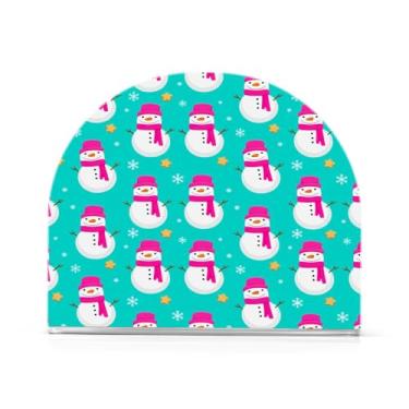 Imagem de Qilmy Porta-guardanapos de acrílico de boneco de neve de Natal, porta-guardanapos para mesas cozinha restaurante decoração de casa, suporte decorativo moderno para guardanapos de coquetel de papel de