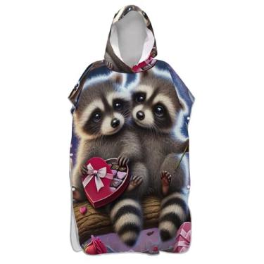 Imagem de Roupão romântico para troca de poncho de surfe de guaxinim para adultos, toalha de banho com capuz, plus size, ponchos adultos para mulheres