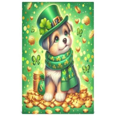 Imagem de Joisal Conjunto de toalha de prato de cozinha de cachorro fofo de desenho animado toalhas de chá decorativas panos de prato fofos reutilizáveis absorventes 45 x 71 cm, 4 pacotes