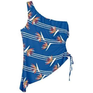 Imagem de Blusa Alongada Um Ombro Só Com Recorte Lateral E Amarração-Feminino