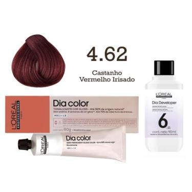 Imagem de Tonalizante Dia Color 4.62 Castanho Vermelho Irisado + Emulsão Revelad