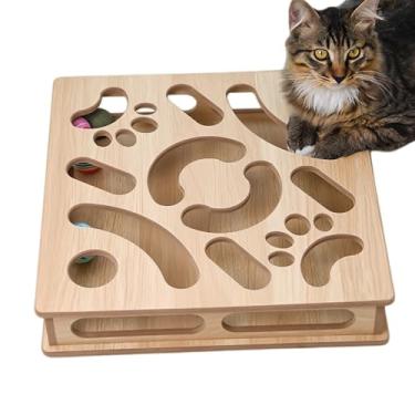 Imagem de Brinquedo Quebra-Cabeça Para Gato | Caixa Para Gatos Arranharem - Inclui Brinquedos De Enriquecimento Com Sino E Bola - Para Tédio Mordedor Exercício Gatinho Cão Raças Pequenas