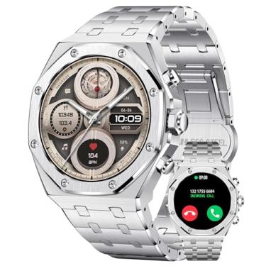 Imagem de Relógios Inteligentes para Homens Atende/Discagem Chamadas Notificação de Mensagem Smartwatch Compatível com iPhone e Telefones Android Monitor de Frequência Cardíaca Monitor de Sono Modos Esportivos