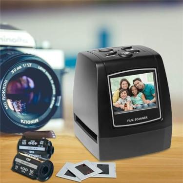 Imagem de GUAVFH Conversor de filme portátil com tela LCD de 6.0 cm, scanner de filme, alternância de vários idiomas, visualização de imagem, funções de reprodução e edição, pixels de 3600 Dpi, para Windows XP