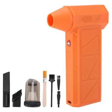 Imagem de Mingzhe Ventilador Portátil Limpador de Poeira Carro Neve água Churrasco Ventilador Recarregável 130000RPM (Laranja)